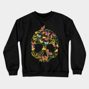 Skull Floral Butterflies Crewneck Sweatshirt